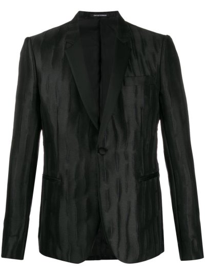 Blazers Armani Emporio Animal Pattern Hombre Negras | 5QX1E0JS