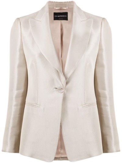 Blazers Armani Emporio Single Breasted Fitted Mujer Beige | K9BJFLCO