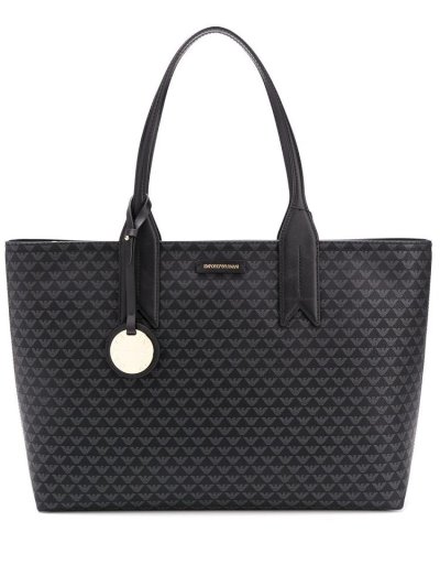 Bolso Tote Armani Emporio Logo Print Mujer Negras | S3DX8L26