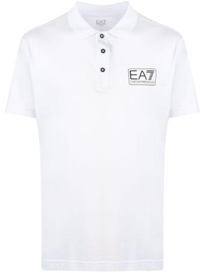 Camisa Polo Ea7 Emporio Ea7 Logo Patch Hombre Blancas | FUZ10ZQI