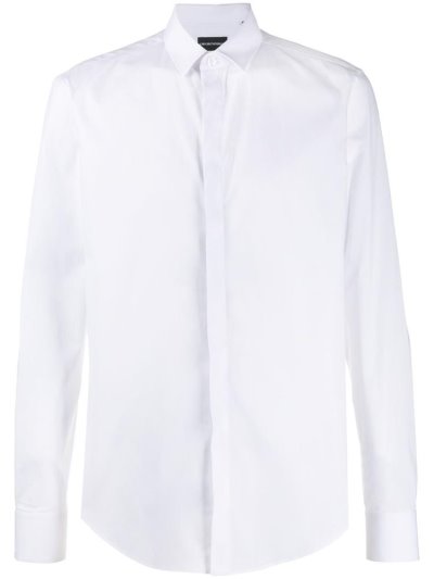Camisas Armani Emporio Concealed Fijacion Hombre Blancas | TS79QZJA
