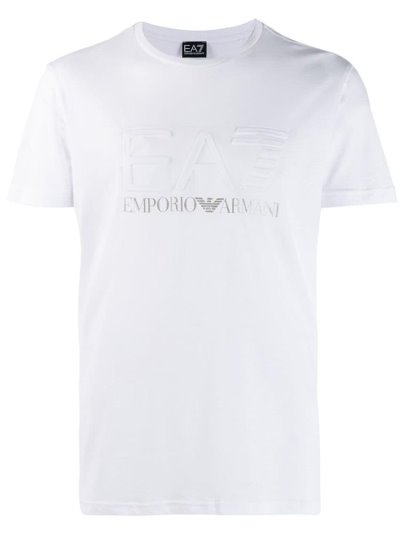 Camiseta Ea7 Emporio Armani Logo Printed Hombre Blancas | E601CAMO
