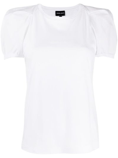 Camiseta Giorgio Armani Structured Sleeve Mujer Blancas | RLHKJ9G5