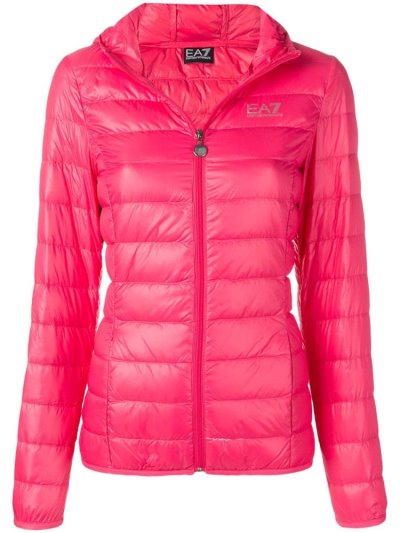 Chaquetas Ea7 Emporio Armani Encapuchado Puffer Jacket Mujer Rosas | 196NA6QA