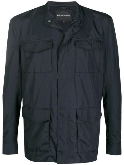 Chaquetas Armani Emporio Flap Pocket Hombre Azules | CREFNCL5