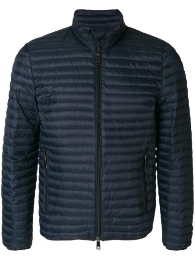 Chaquetas Armani Emporio Padded Zip Up Hombre Azules | KZN9V0YR
