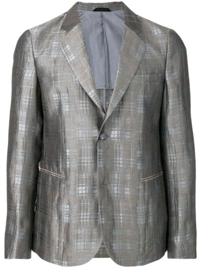 Chaquetas Giorgio Armani Checked Print Hombre Gris | 7CW5MF5Q