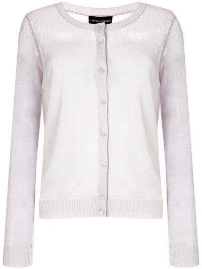 Cárdigan Armani Emporio Glitter Knit Mujer Plateadas | VTHO39P2