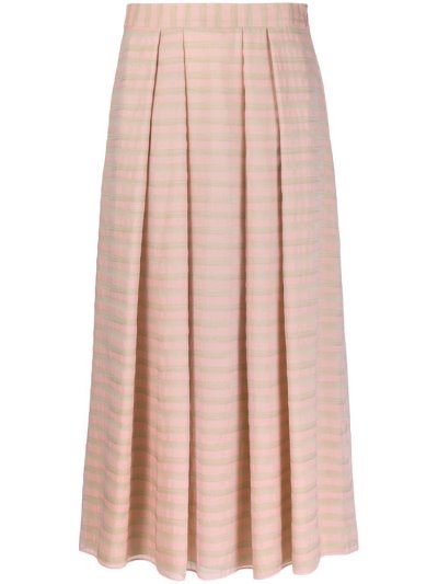 Falda Armani Emporio Stripe Pleated Mujer Rosas | HZ6KQJ9R