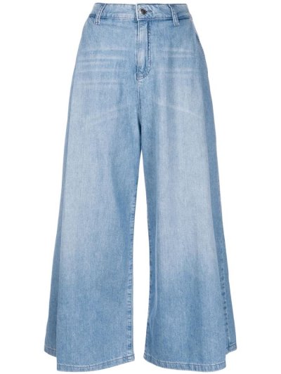 Jeans Armani Emporio Cropped Anchos Leg Mujer Azules | J0KK1E2W