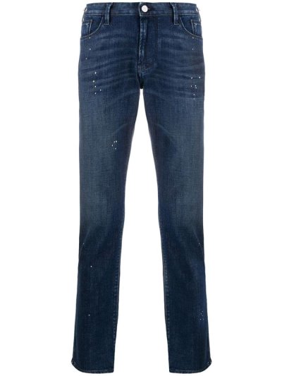 Jeans Armani Emporio Dotted Details Straight Hombre Azules | YA86F22R