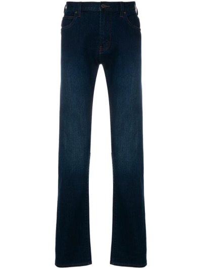 Jeans Armani Emporio Faded Straight Leg Hombre Azules | Y1IF7KJB