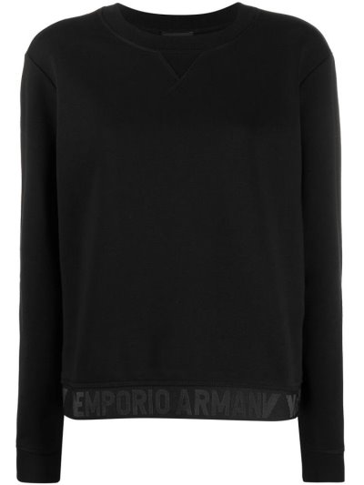 Jerséis Armani Emporio Hem Logo Knit Mujer Negras | WXQA6CDP