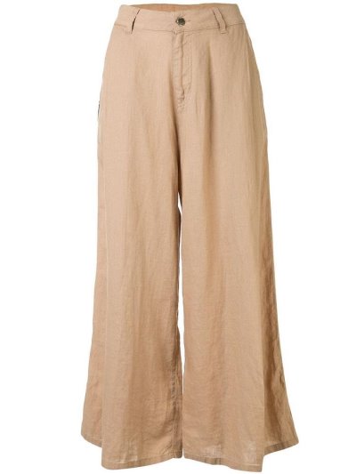 Pantalones Armani Emporio Anchos Leg High Waisted Mujer Marrones | A7Z9LAP8