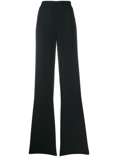 Pantalones Armani Emporio High Waisted Anchos Leg Mujer Negras | 1JIJUYNI