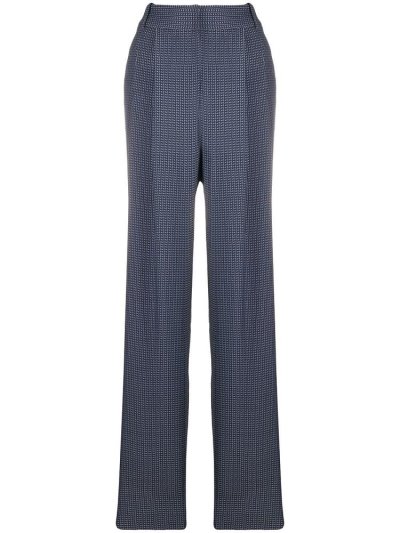 Pantalones Giorgio Armani Geometric Pattern High Rise Mujer Azules | WSQ3K961