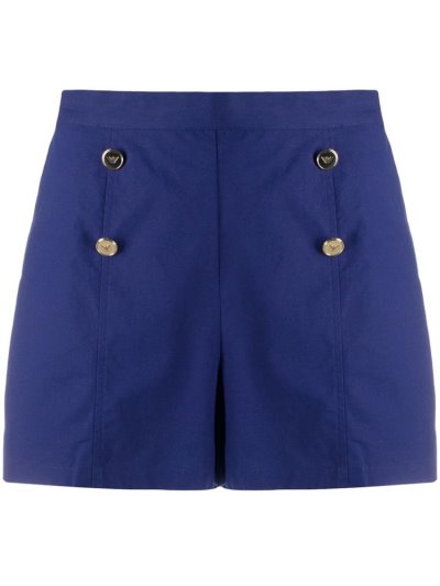 Pantalones Cortos Armani Emporio Button Front Mini Mujer Azules | XUU8HE1Q