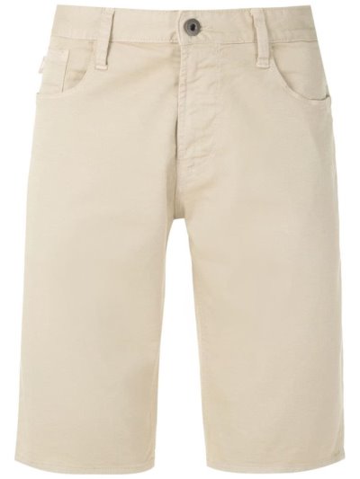 Pantalones Cortos Armani Emporio Rear Logo Hombre Beige | ZENC0FX5