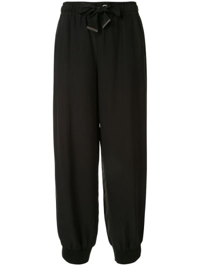 Pantalones Jogger Armani Emporio Cady Ligeros Mujer Negras | JM83LLDD