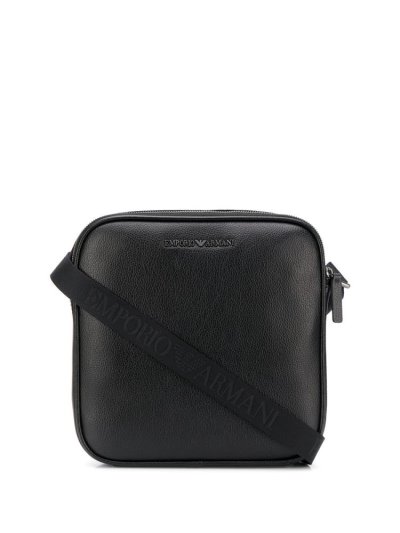 Riñonera Armani Emporio Logo Plaque Hombre Negras | F7F2OFGA