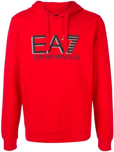 Sudadera Con Capucha Ea7 Emporio Armani Long Sleeve Visibility Hombre Rojas | Q03XVFPL