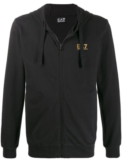 Sudadera Con Capucha Ea7 Emporio Armani Printed Logo Hombre Negras | ZRF3AD83