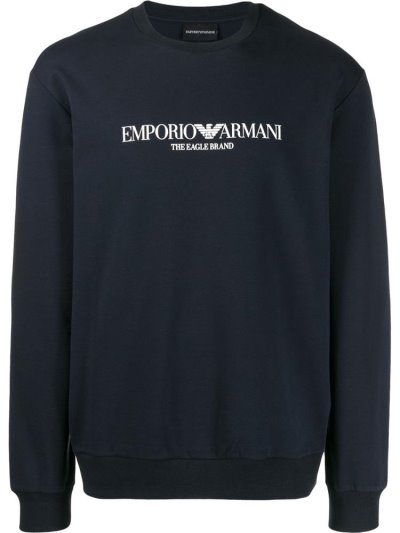 Sudaderas Armani Emporio Logo Printed Hombre Azules | CL3SJ4ND
