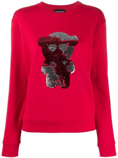 Sudaderas Armani Emporio Sequin Teddy Mujer Rojas | AMI04FR4