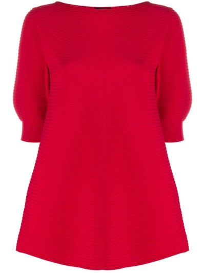 Tops Armani Emporio Striped Knit Mujer Rojas | U2XV13DH