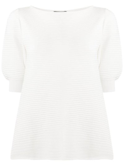 Tops Armani Emporio Striped Knit Mujer Blancas | YH6J0UP4