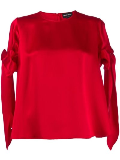 Tops Giorgio Armani Bow Sleeve Mujer Rojas | LRY05K0F